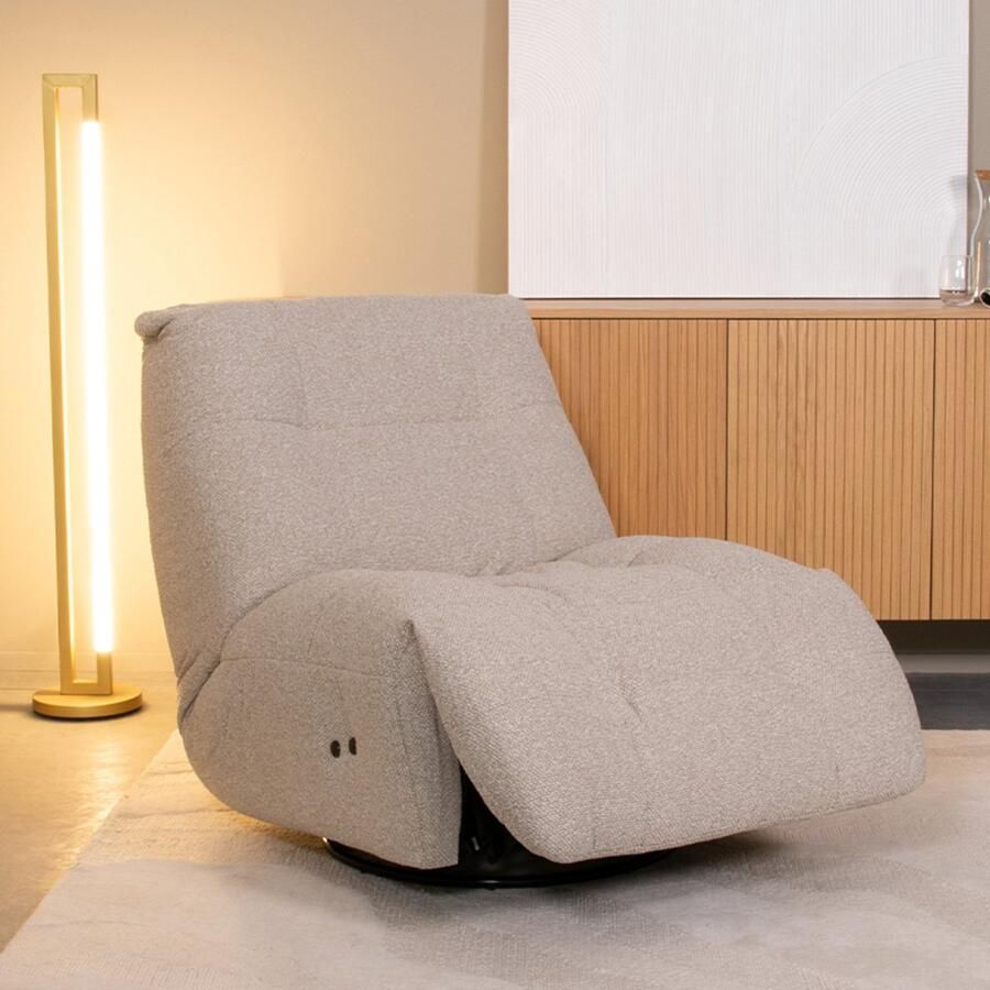 LABEL51 Relax & Recharge Fauteuil Naturel Stof One Size Draaibaar - Foto 2