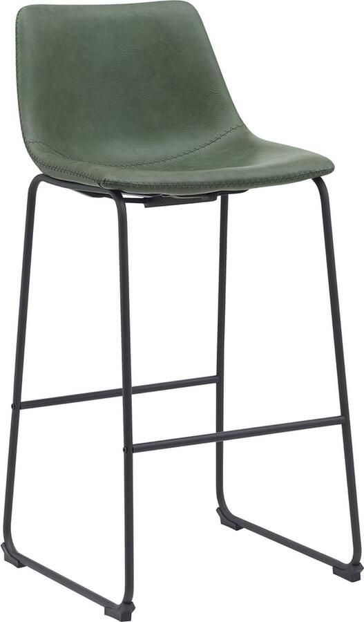 LABEL51 Risto Barkruk Groen Kunstleer Zithoogte 75 Kruk