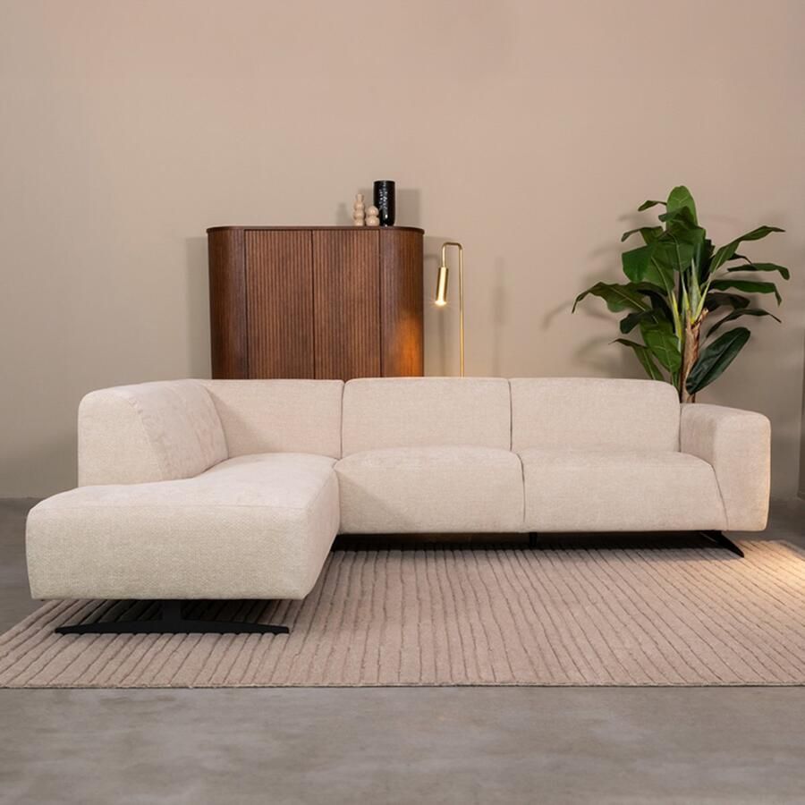 LABEL51 Rodano Hoekbank Naturel Velvet Links Met Armleuning