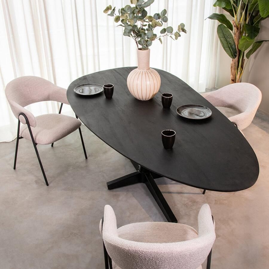 LABEL51 Rosie Eetkamertafel Zwart Hout 260x110 cm - Foto 2