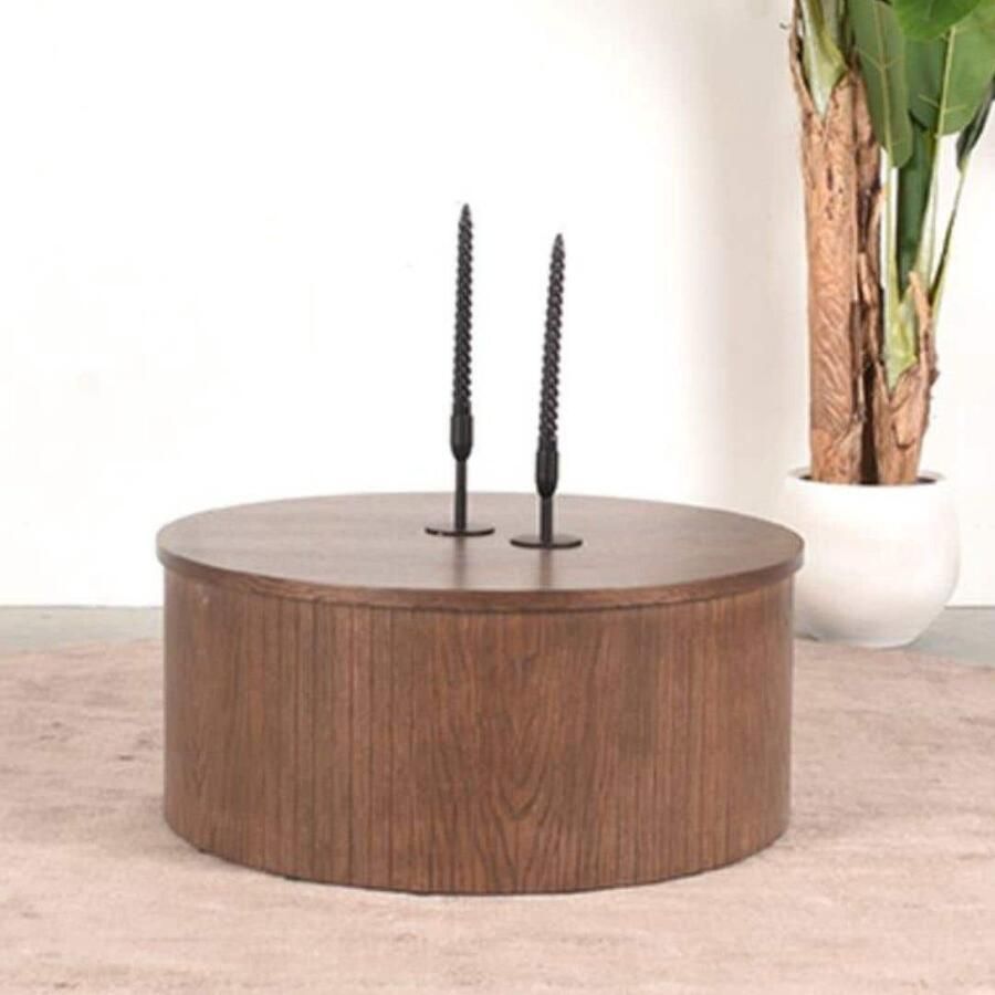 LABEL51 Salontafel Oliva Walnoot Eiken 70x70x30 - Foto 2