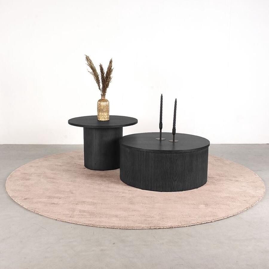 LABEL51 Salontafel Oliva Zwart Eiken 70x70x30