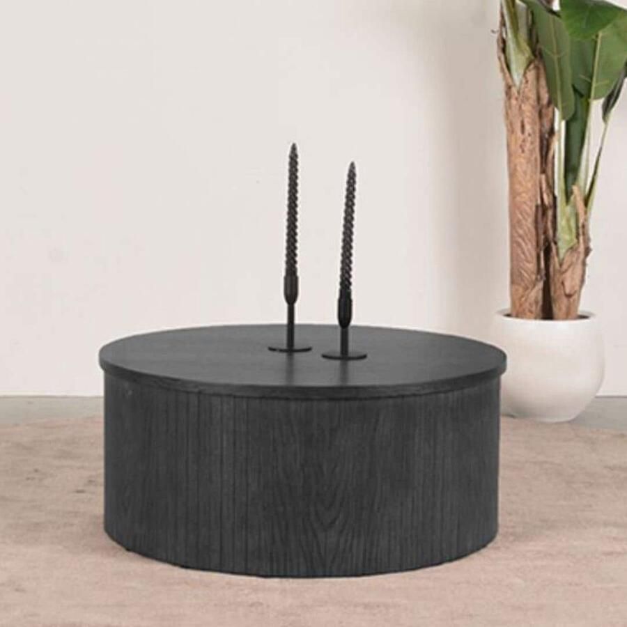 LABEL51 Salontafel Oliva Zwart Eiken 70x70x30 - Foto 2