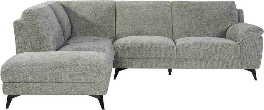 LABEL51 Santino Hoekbank Grijs Velvet Links Met Armleuning