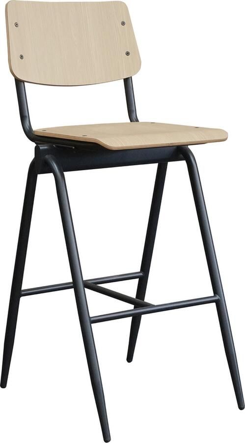 LABEL51 Solid Barkruk Naturel Hout Zithoogte 86 Kruk