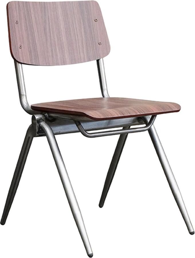 LABEL51 Solid Eetkamerstoel Bruin Hout Old Gun Frame Stoel Normale eetkamerstoel