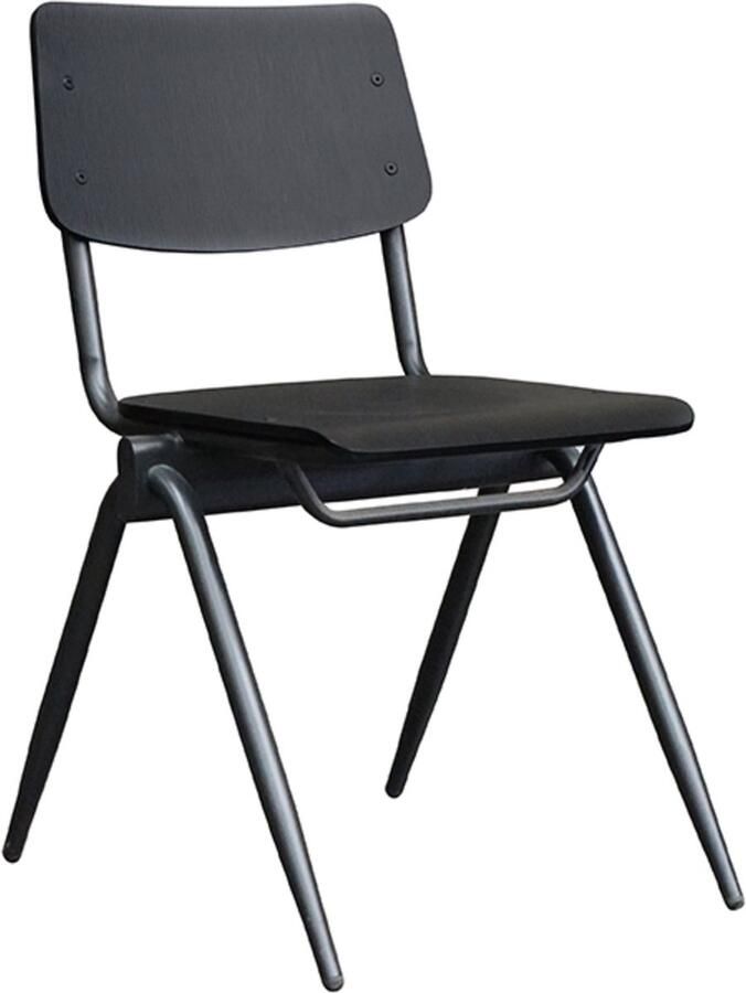 LABEL51 Solid Eetkamerstoel Zwart Hout Black Frame Stoel