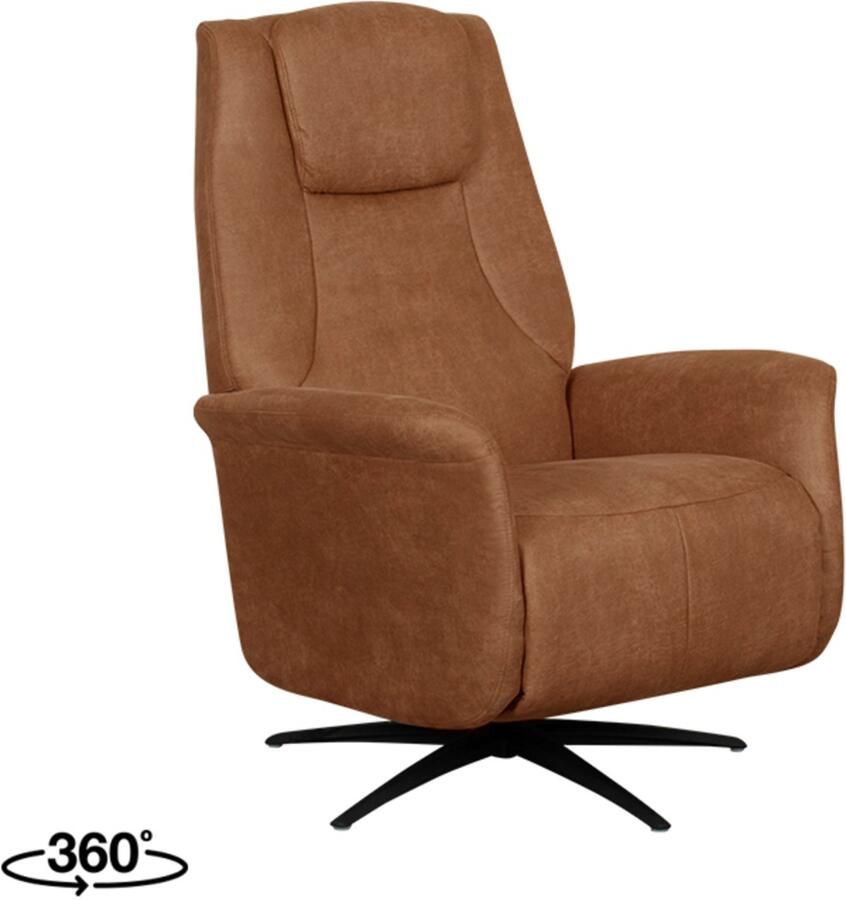LABEL51 Stockholm Fauteuil Bruin Stof One Size Draaibaar Met Armleuning