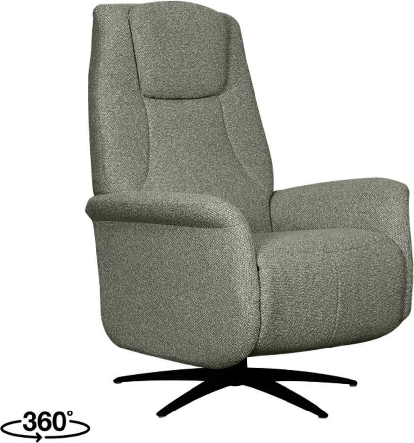 LABEL51 Stockholm Fauteuil Grijs Stof One Size Draaibaar Met Armleuning