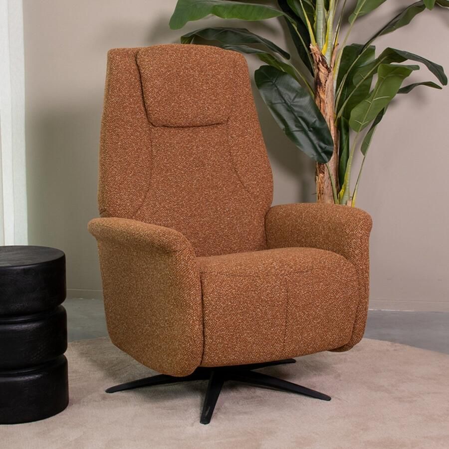 LABEL51 Stockholm Fauteuil Oranje Stof One Size Draaibaar Met Armleuning