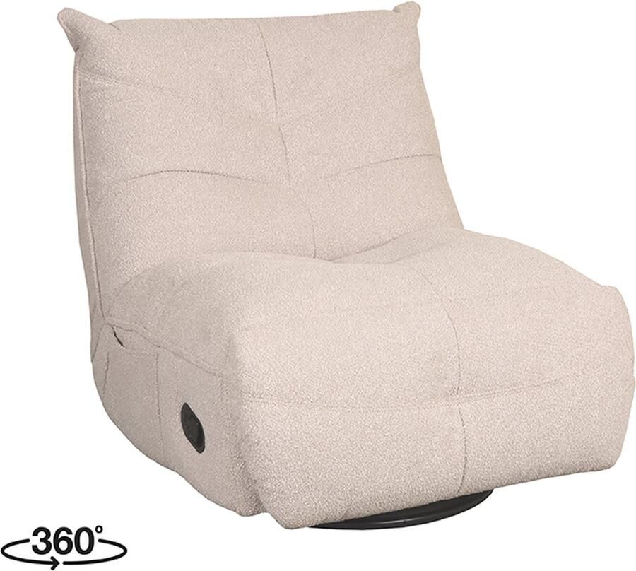 LABEL51 Take It Easy Fauteuil Naturel Stof One Size Draaibaar - Foto 5