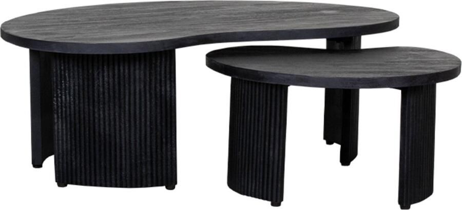 LABEL51 Timon Salontafel Zwart Mangohout 100 cm - Foto 2
