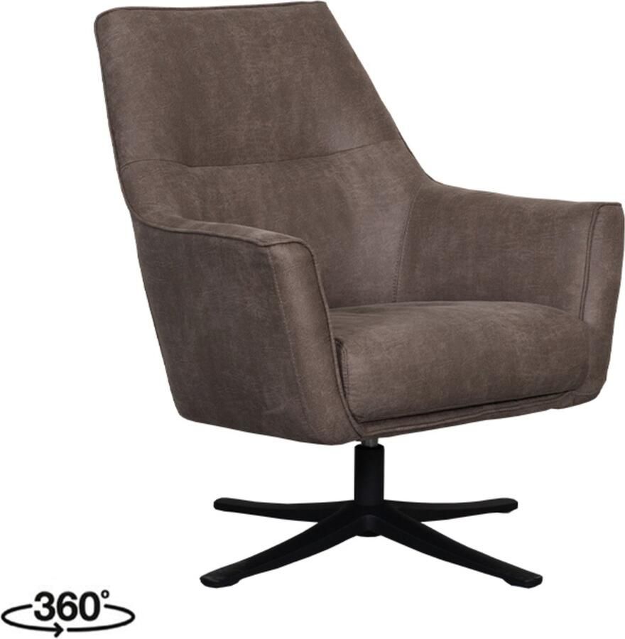 LABEL51 Tod Fauteuil Bruin Stof One Size Draaibaar Met Armleuning - Foto 2