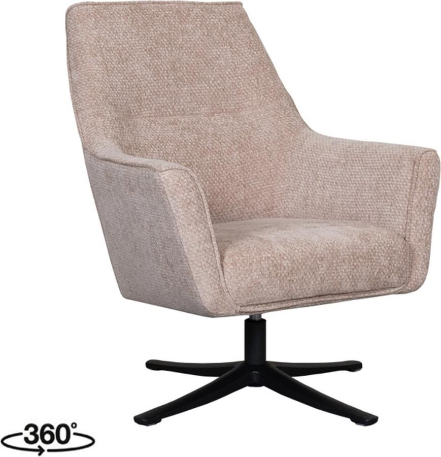 LABEL51 Tod Fauteuil Bruin Velvet One Size Draaibaar Met Armleuning
