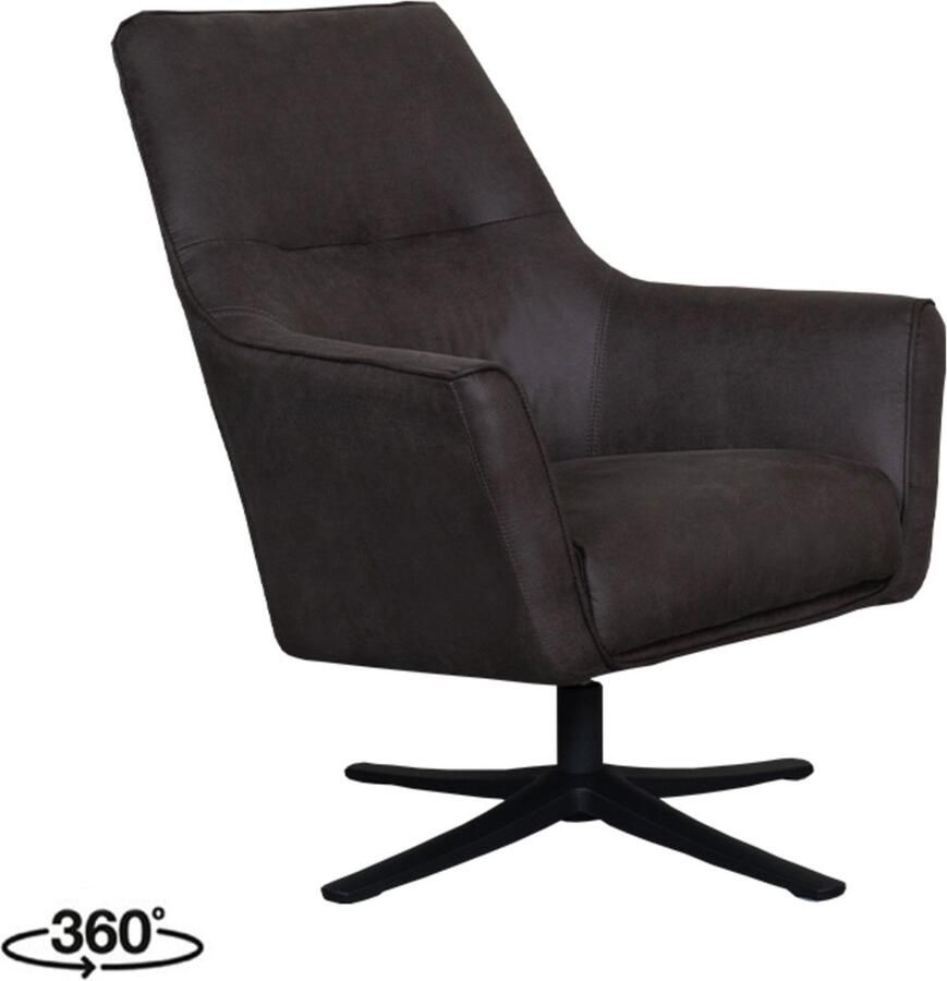 LABEL51 Tod Fauteuil Grijs Stof One Size Draaibaar Met Armleuning - Foto 2