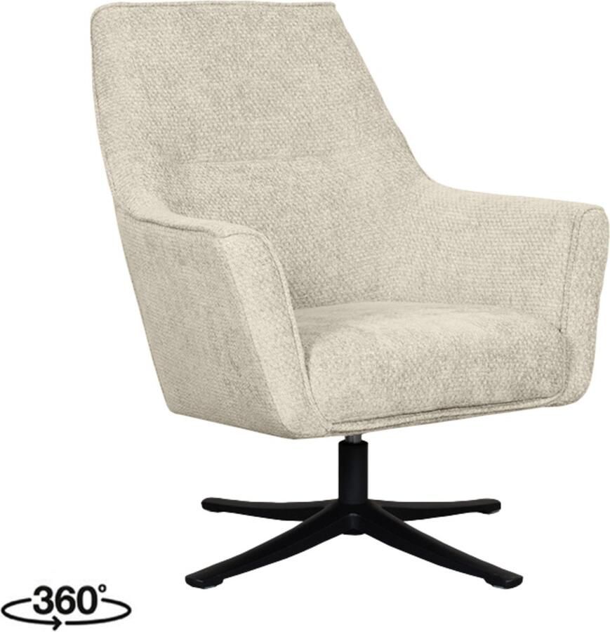 LABEL51 Tod Fauteuil Naturel Velvet One Size Draaibaar Met Armleuning