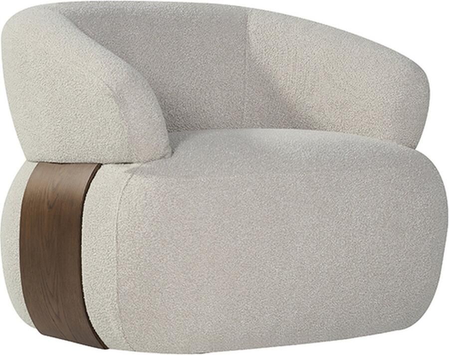 LABEL51 Valenza Fauteuil Naturel Stof Walnoot Eiken Draaibaar Met Armleuning - Foto 2