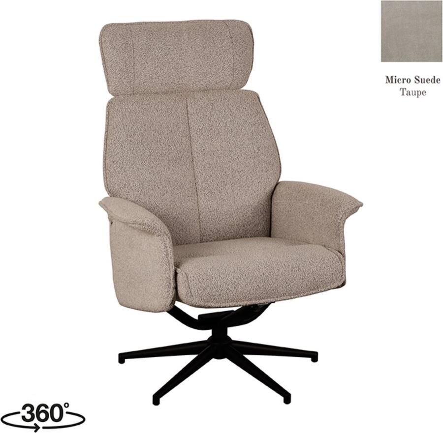 LABEL51 Verdal Fauteuil Bruin Stof Excl. Hocker Draaibaar Met Armleuning - Foto 2