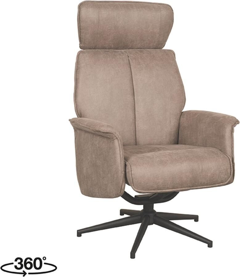 LABEL51 Verdal Fauteuil Bruin Stof Excl. Hocker Draaibaar Met Armleuning