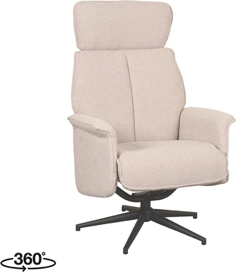 LABEL51 Verdal Fauteuil Naturel Stof Excl. Hocker Draaibaar Met Armleuning