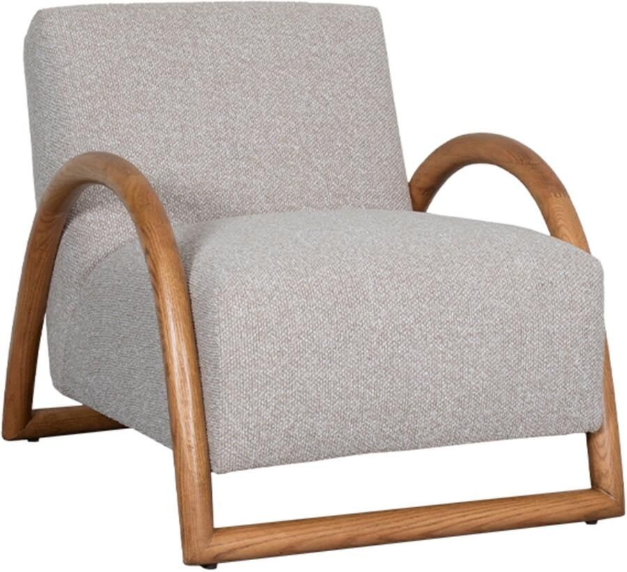 LABEL51 Viggo Fauteuil Naturel Stof Naturel onderstel Met Armleuning
