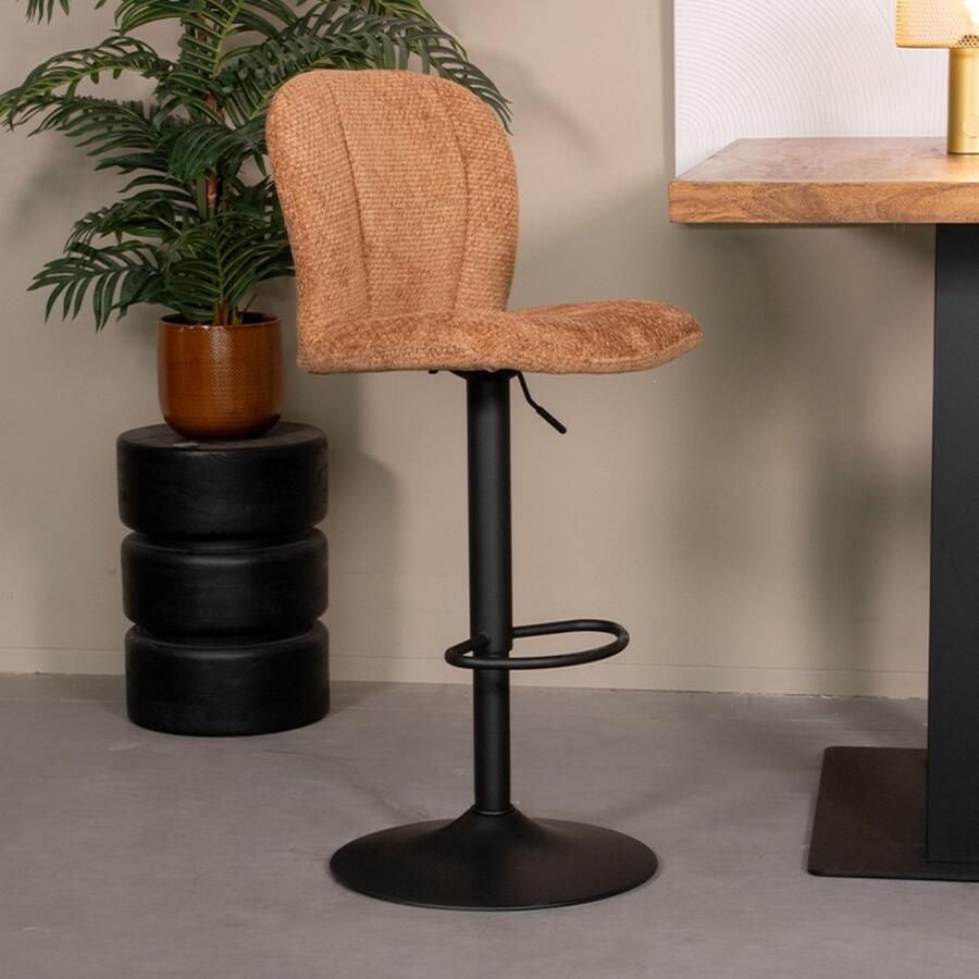 LABEL51 Vino Barkruk Bruin Velvet Zithoogte 64-84 Kruk Draaibaar