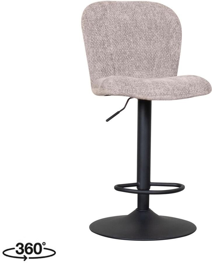 LABEL51 Vino Barkruk Naturel Velvet Zithoogte 64-84 Kruk Draaibaar - Foto 2