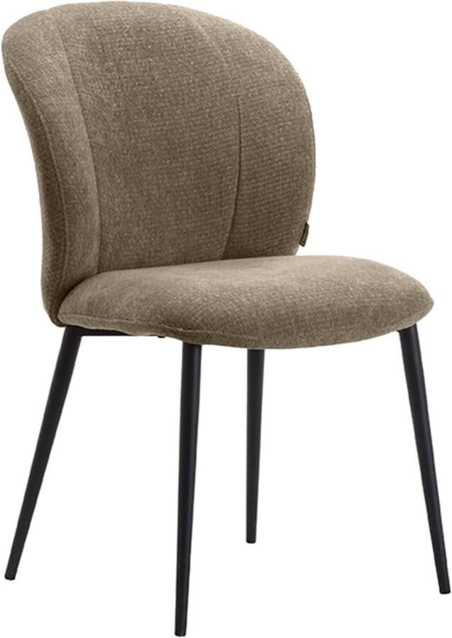 LABEL51 Vino Eetkamerstoel Groen Velvet Black Frame Stoel Normale eetkamerstoel