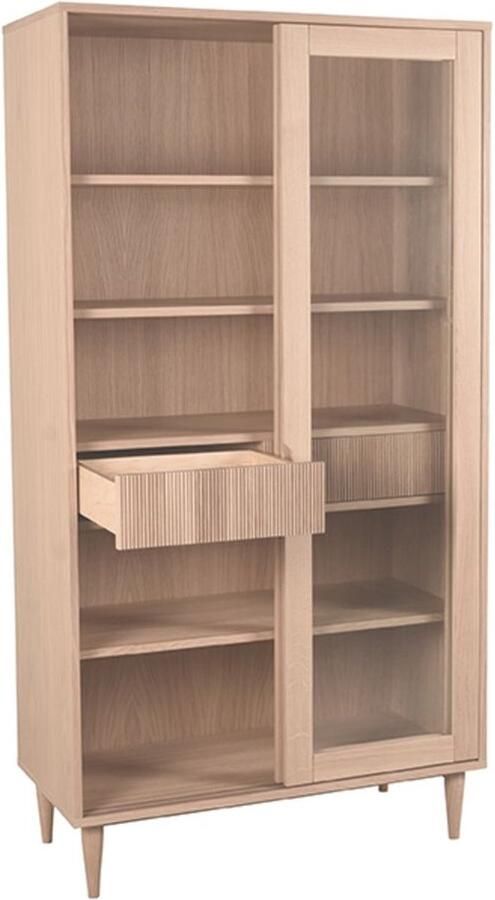 LABEL51 Vitrinekast Jule Naturel Eikenhout 100x180cm