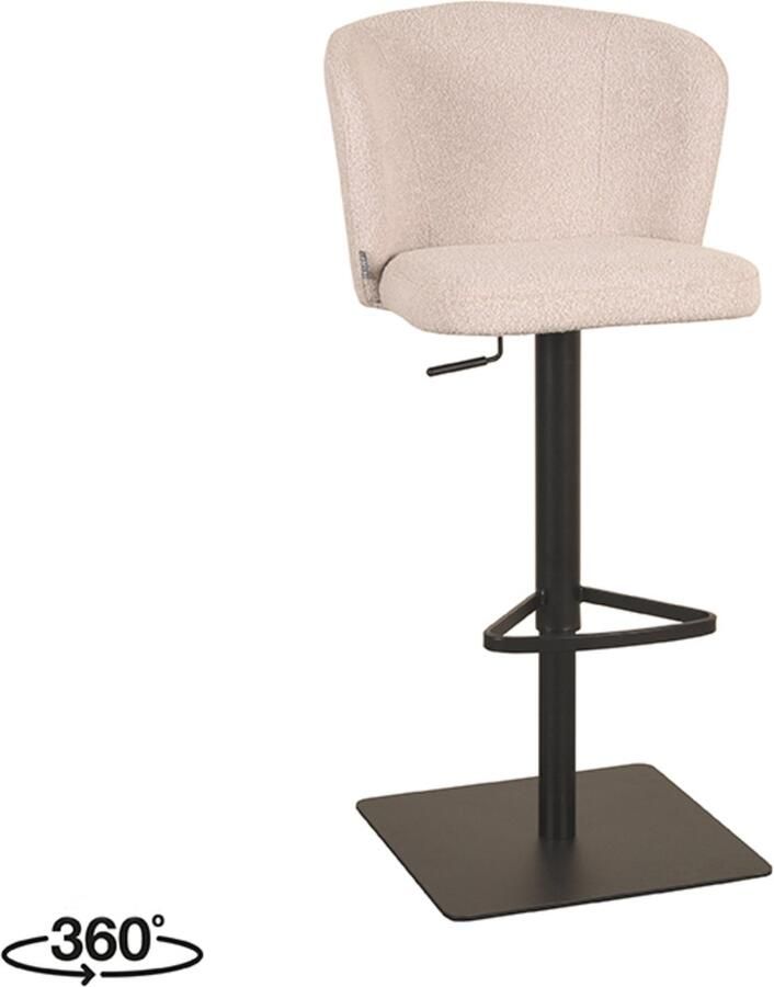 LABEL51 Wave Barkruk Naturel Stof Zithoogte 56-82 Kruk Draaibaar - Foto 2