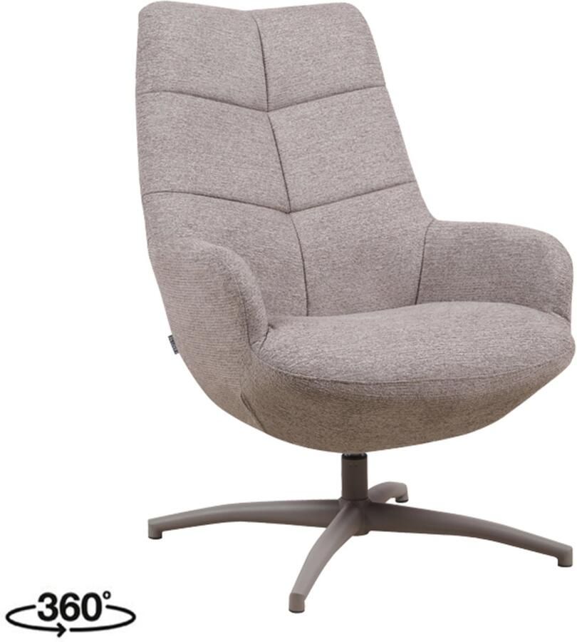 LABEL51 Winston Fauteuil Bruin Stof One Size Draaibaar