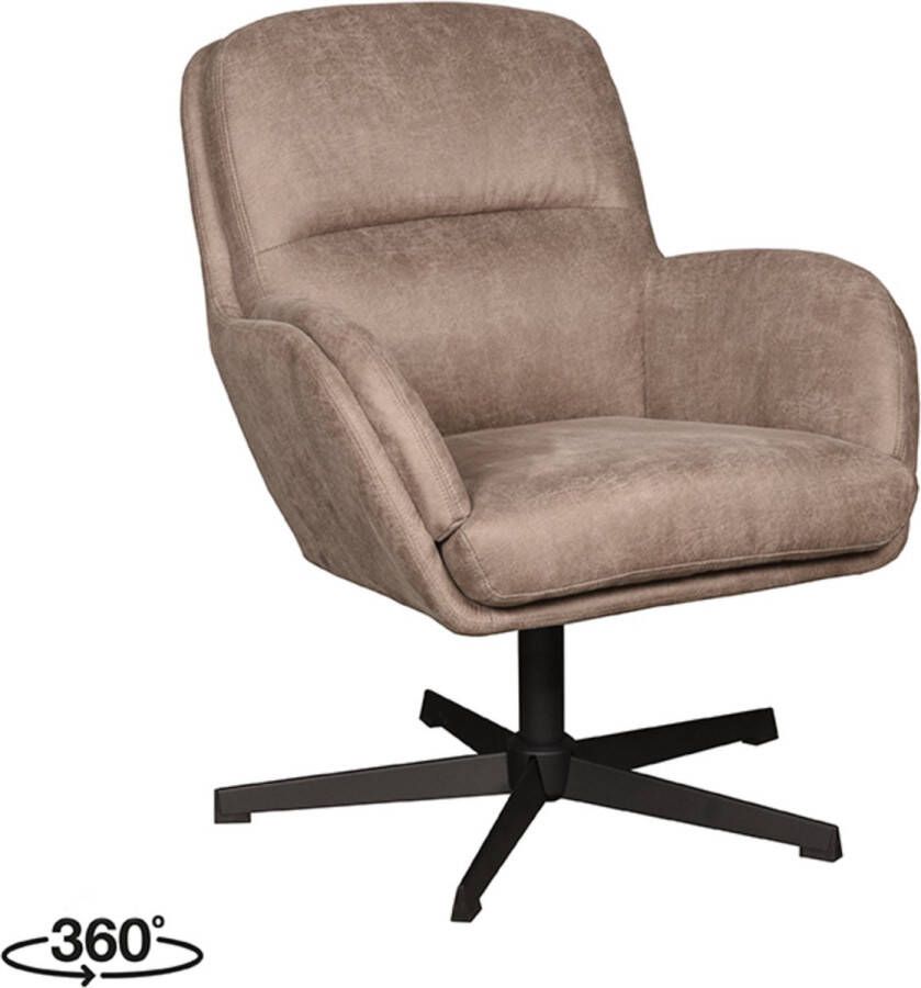 LABEL51 Moss Fauteuil Bruin Stof One Size Draaibaar Met Armleuning