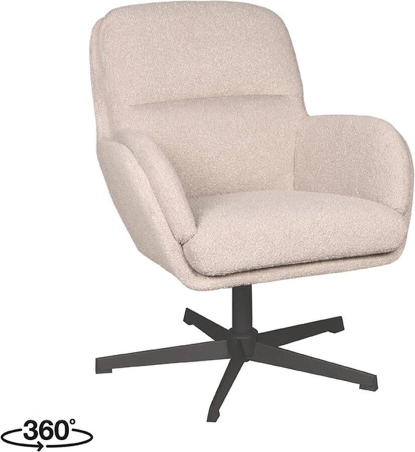 LABEL51 Moss Fauteuil Naturel Stof One Size Draaibaar Met Armleuning