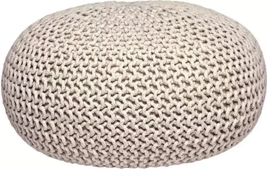 LABEL51 Poef Knitted 70 x 35cm Naturel Rond