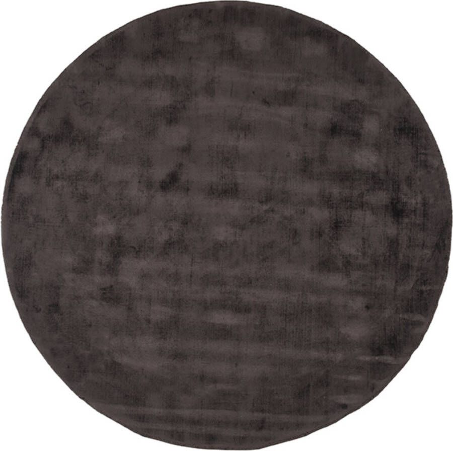 LABEL51 Velvy Vloerkleden Grijs Synthetisch 200 cm Rond