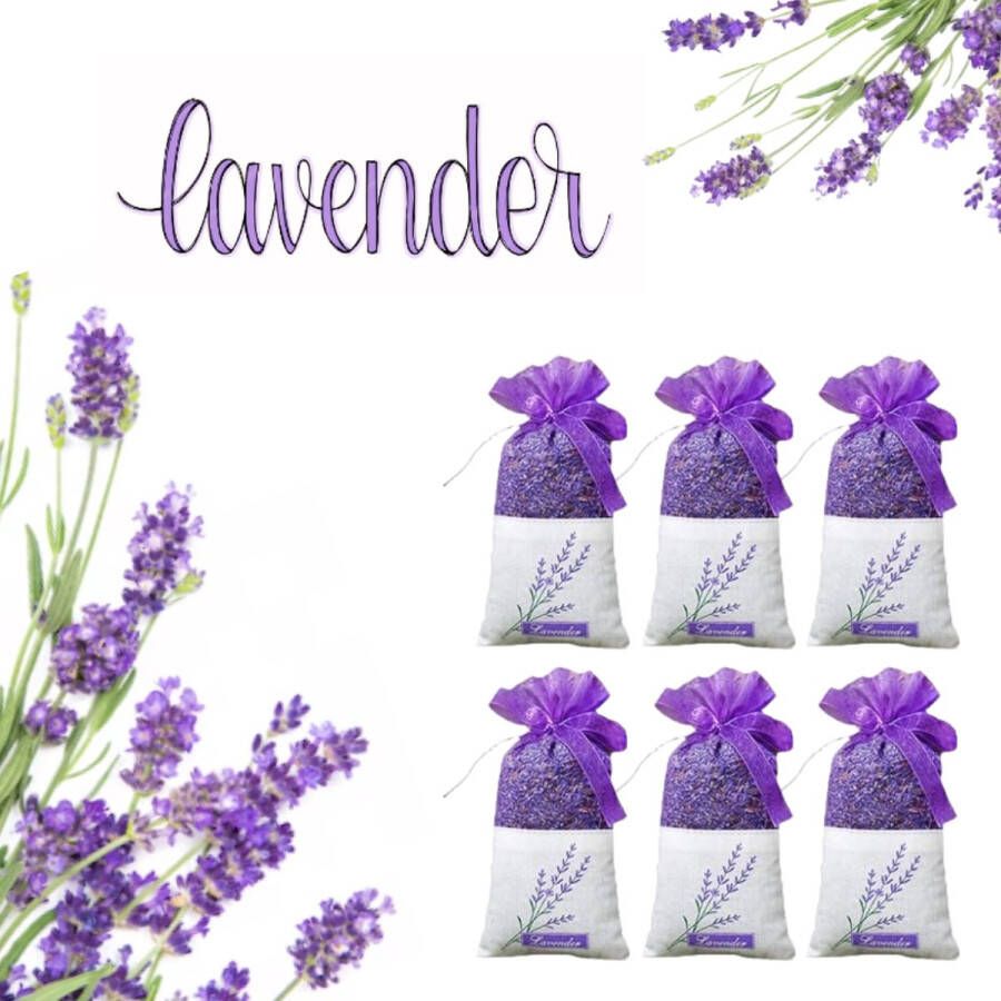 Labryce Mottenballen XL Geurzakjes voor kledingkast XL Lavendelzakjes 6 x 20 gram