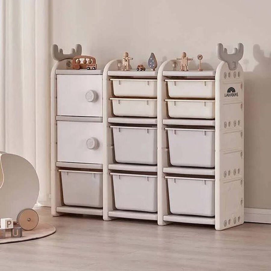 Ladanas Opbergkast Speelgoedkast 116x109cm STABIEL ontwerp met VEEL OPBERGRUIMTE Opbergkast voor kinderen Organizer Speelgoed Speelgoedrek