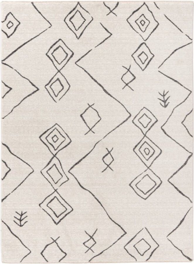 Lalee Agadir Modern Vloerkleed Laagpolig Ivory Tapijt Karpet Nieuwe Collectie 2024 Hoogwaardige Kwaliteit 160x230 cm