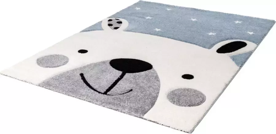Lalee Amigo Vloerkleed- Vloer kleed Beer Sterren- Tapijt Karpet 120x170 – Blauw