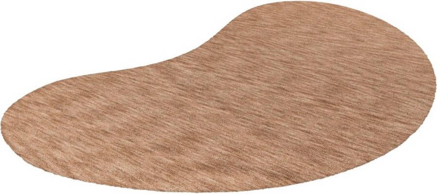 Lalee Comfy Uni Organiscge organic vorm vloerkleed karpet effen laagpolig vloerkleed rechthoekig organische vormen tapijt fraai gemêleerd 160x230 cm camel caramel cognac