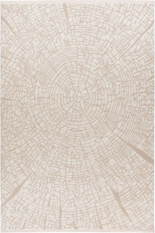 Lalee Elif Modern Vloerkleed Laagpolig Beige Tapijt Karpet Nieuwe Collectie 2024 Hoogwaardige Kwaliteit 80x150 cm