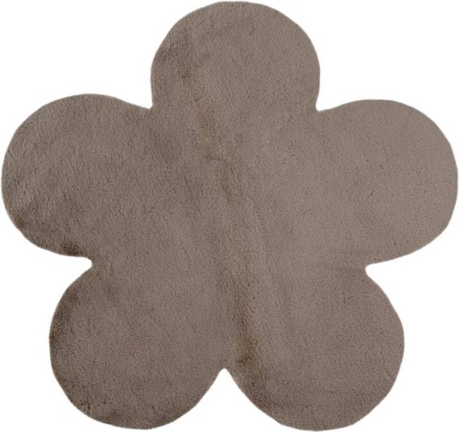 Lalee Emotion Kids Modern Vloerkleed Hoogpolig Taupe Tapijt Karpet Nieuwe Collectie 2024 Hoogwaardige Kwaliteit 100x100 cm