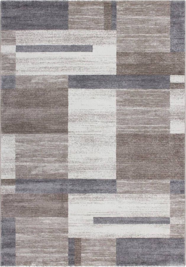 Lalee Feeling Modern Vloerkleed Laagpolig Beige Silver Tapijt Karpet Nieuwe Collectie 2024 Hoogwaardige Kwaliteit 80x150 cm