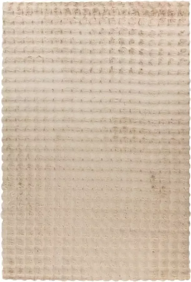 Lalee Harmony Vloerkleed 3D Effect Hoogpolige Tapijt Zacht Fluffy Vloerkleed Shiny rabbit- 200x290 cm beige