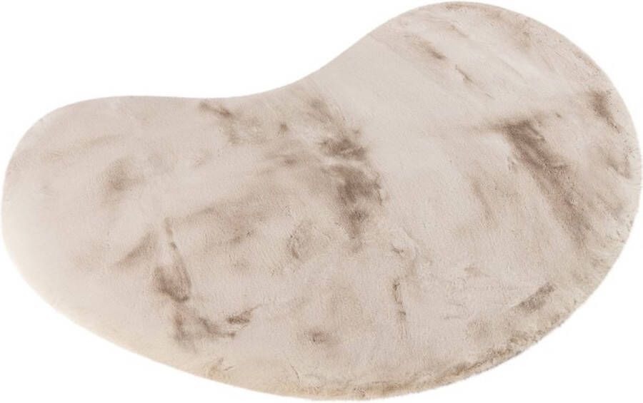 Lalee Heaven organische vorm Vloerkleed Tapijt – Karpet Hoogpolig Superzacht Fluffy niervorm- organic- rabbit- 160x230 cm light taupe