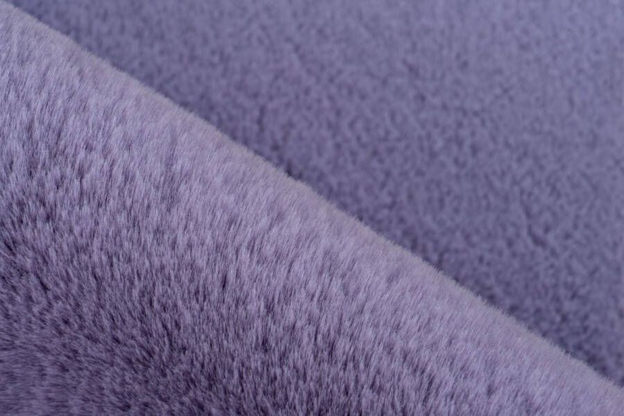 Lalee Heaven ronde Vloerkleed Tapijt – Karpet Hoogpolig Superzacht Fluffy Shiny- Silk look- rabbit- ROND 160x160 cm lavendel licht paars