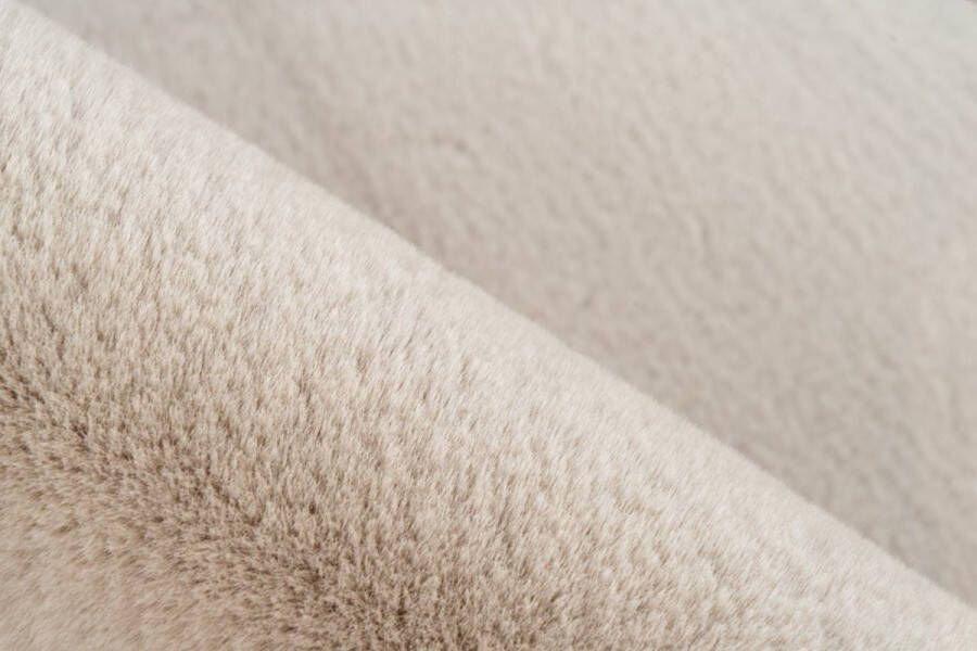 Lalee Heaven ronde Vloerkleed Tapijt – Karpet Hoogpolig Superzacht Fluffy Shiny- Silk look- rabbit- ROND 120x120 cm light taupe