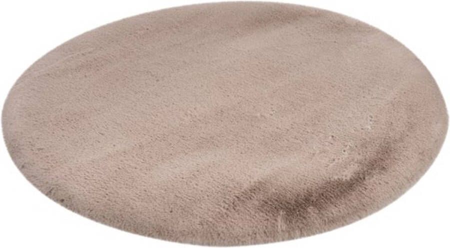 Lalee Heaven ronde Vloerkleed Tapijt – Karpet Hoogpolig Superzacht Fluffy Shiny- Silk look- rabbit- ROND 200x200 cm light taupe