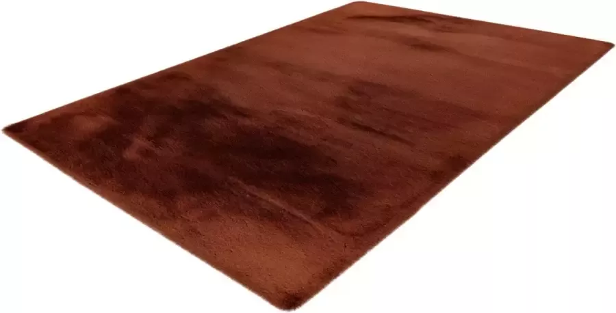 Lalee Heaven ronde Vloerkleed Tapijt – Karpet Hoogpolig Superzacht Fluffy Shiny- Silk look- rabbit- ROND 160x160 cm amber bruin