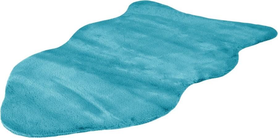Lalee Cosy vloerkleed Superzacht Hoogpolig Anti-Slip Imitatievacht Fluffy Vacht 60x90 cm petrol blauw